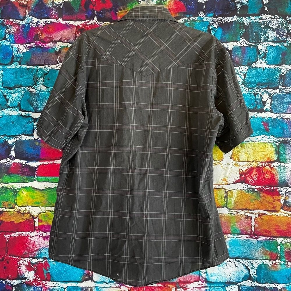 Vintage Rock Creek Ranch Short Sleeve Pearl Snap Button Up Shirt 16.5 Regular - Picture 2 of 9